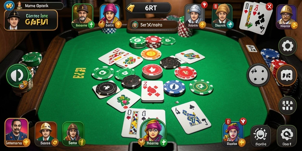 Tampilan gameplay 6RT yang seru dan kompetitif di Gaple.