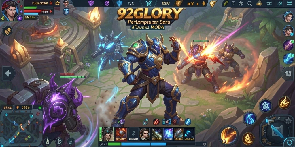 Tangkapan layar aksi seru dalam game MOBA 92GLORY.