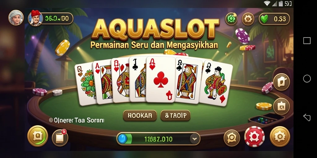 Screenshot gameplay AQUASLOT menampilkan suasana seru bermain Domino.