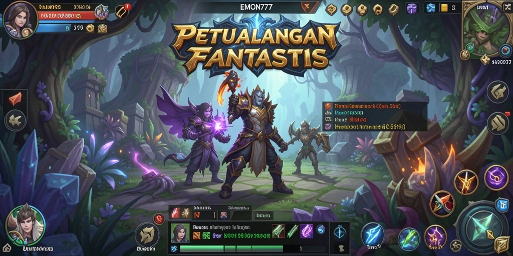 Tampilan gameplay seru di EMON777 dengan pertarungan epik.