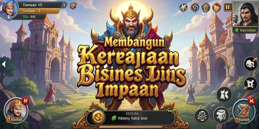 Screenshot utama F08 menampilkan pemain yang mengelola bisnis dengan berbagai pilihan strategis.