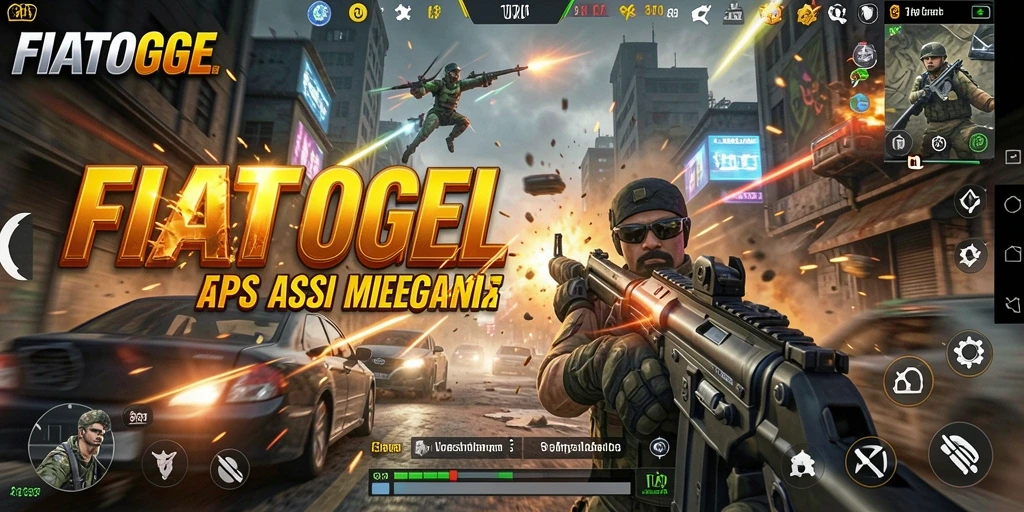 Screenshot menampilkan aksi intens dalam gameplay FIATOGEL dengan grafis tajam.