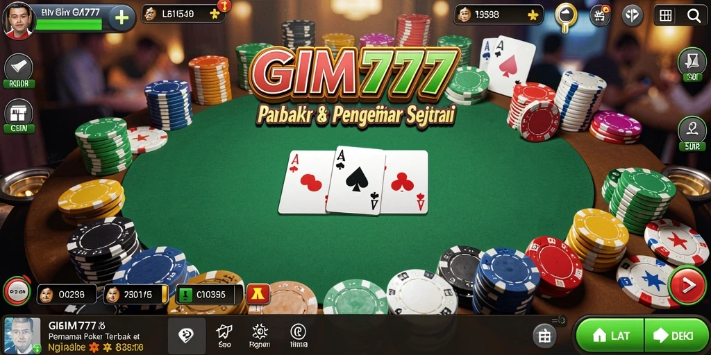 Tampilan gameplay Poker GIM777 yang mendebarkan dan kompetitif.