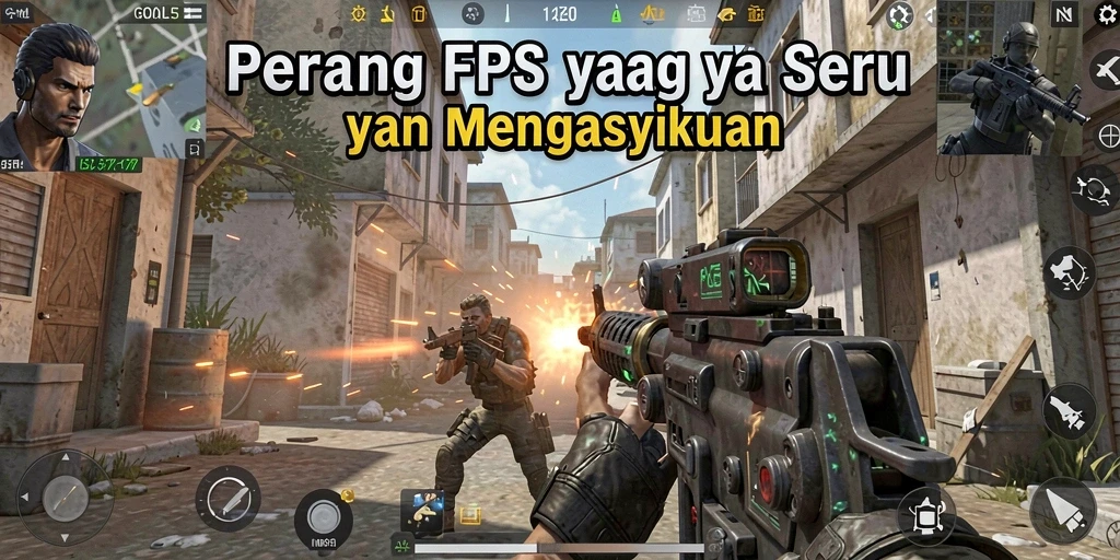 Tampilan gameplay mendebarkan di GOAL55 dengan aksi FPS yang seru.