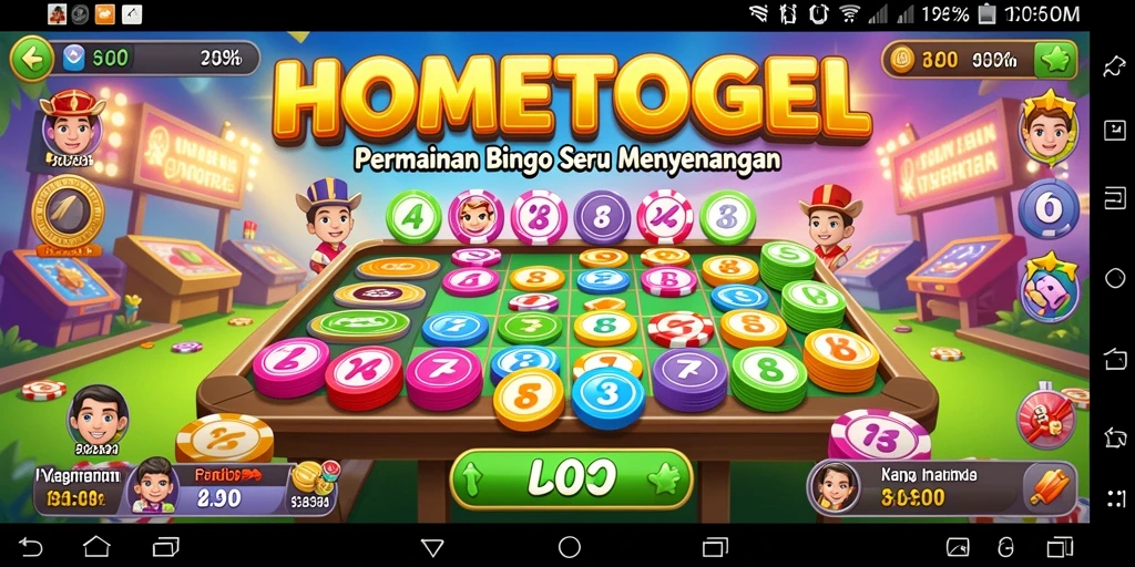 Screenshot permainan Bingo HOMETOGEL yang seru dan menarik.