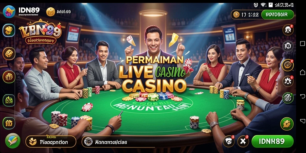 Tampilan gameplay Live Casino yang mendebarkan dan interaktif.