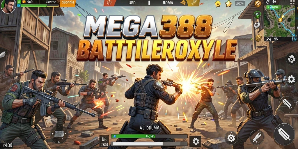 Gameplay seru MEGA388 dalam pertarungan Battle Royale.