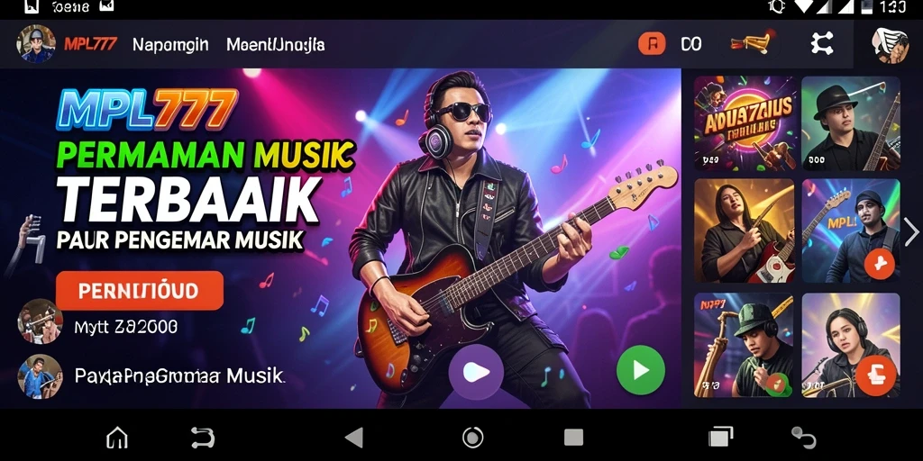 Tangkapan layar gameplay MPL777 yang menarik dengan berbagai alat musik.