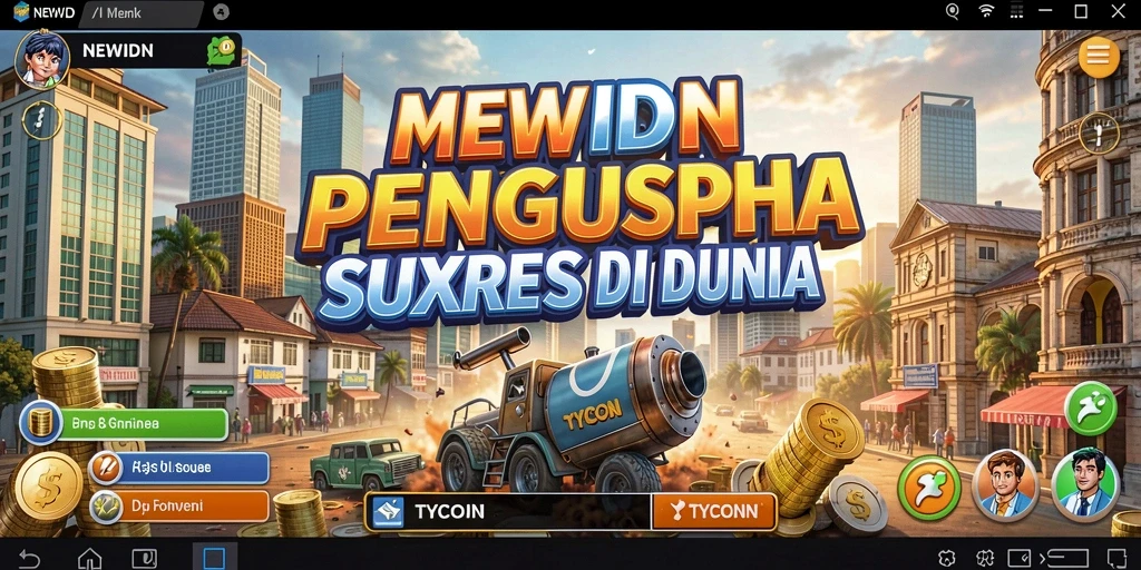Screenshot gameplay <strong>NEWIDN</strong> menampilkan keseruan membangun kerajaan bisnis.