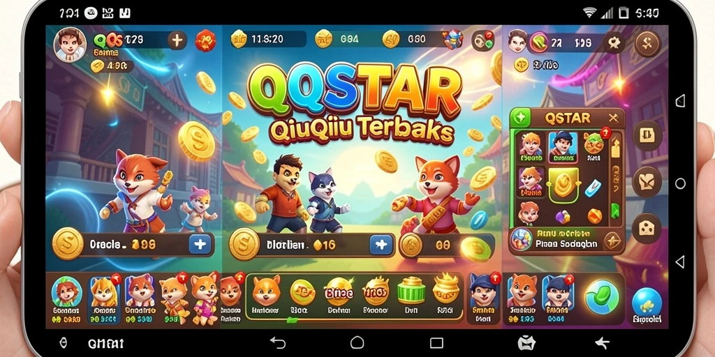 Screenshot menunjukkan gameplay seru dalam QQSTAR QiuQiu.