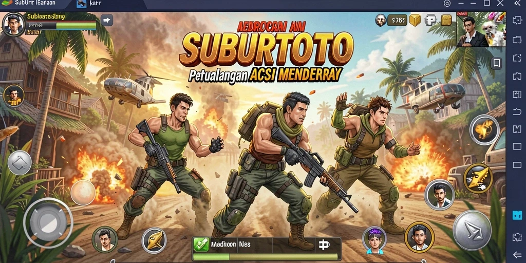 Tampilan aksi seru dalam permainan SUBURTOTO dengan pertarungan intens.