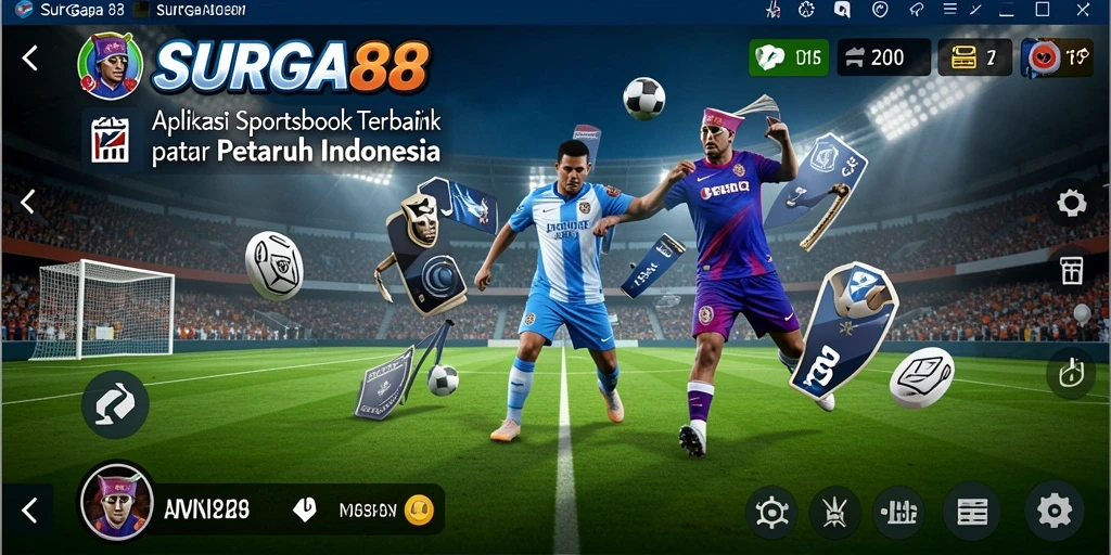 Screenshot menunjukkan antarmuka taruhan Sportsbook dari SURGA88.