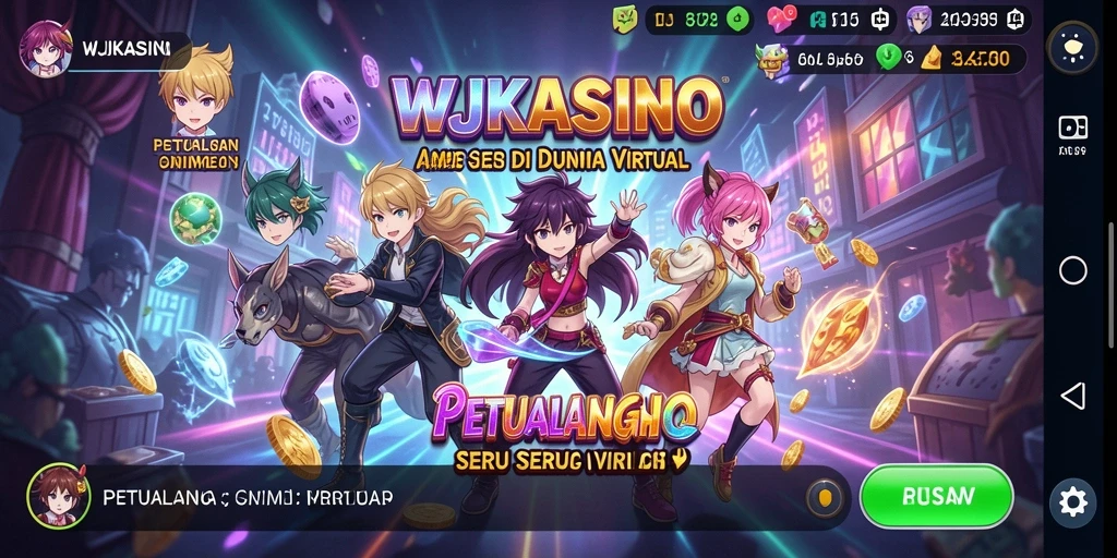 Tampilan menarik penuh karakter anime dalam gameplay WJKASINO.