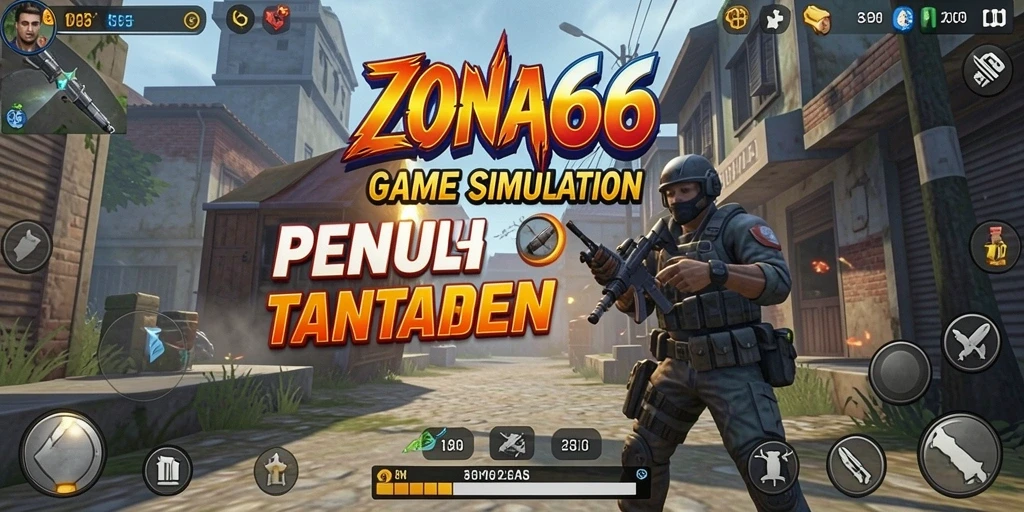 Tampilan gameplay menarik dari ZONA66 dengan elemen simulasi nyata.